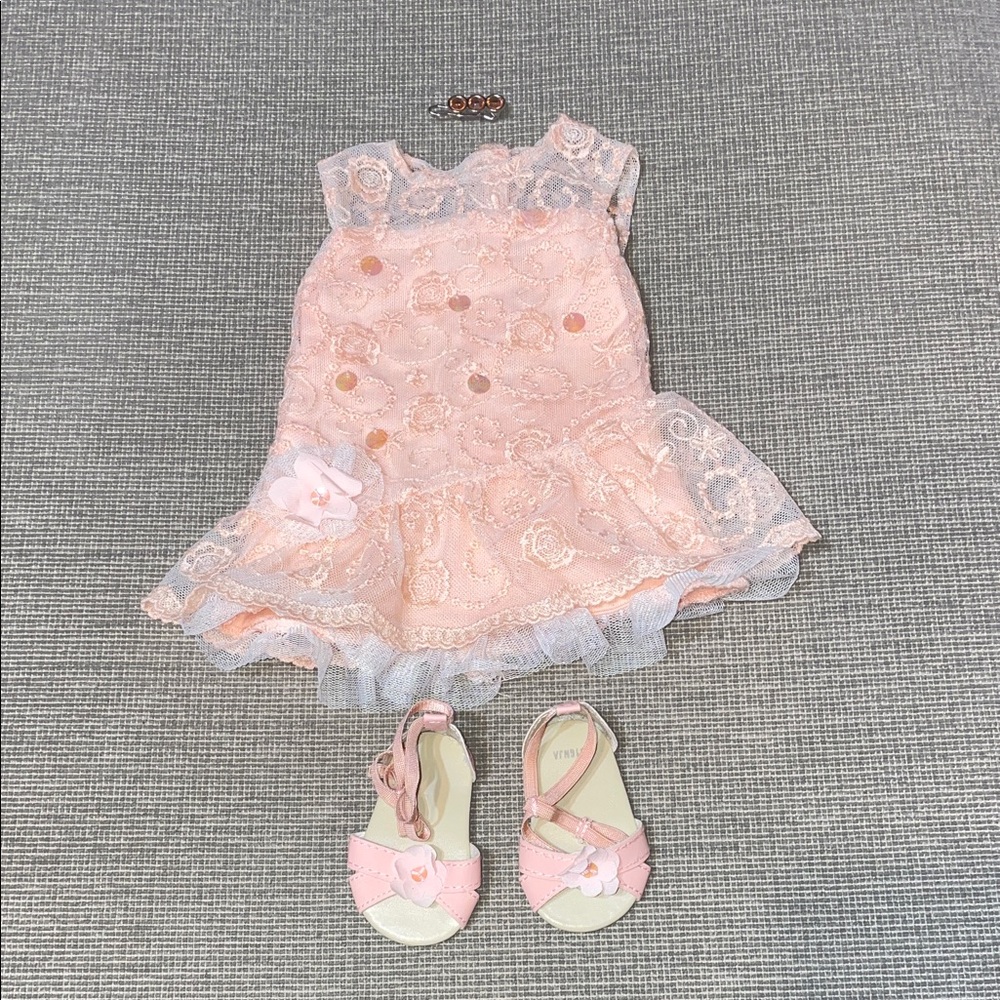 American Girl Doll Shimmer and Lace Party Dress